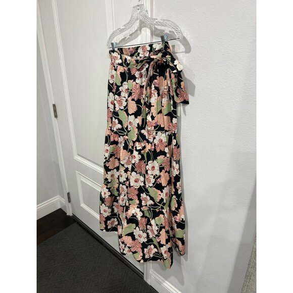 Who What Wear Multicolor Floral Waist Tie Maxi Skirt Size Medium Boho Trendy - Picture 3 of 9